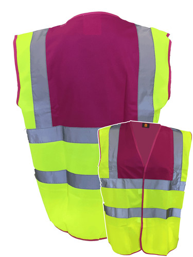 Pink yellow vis vest - pink/yellow,
