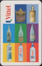Playing Cards Single Card Old Vintage * VITTEL WATER * Drink Advertising BOTTLES