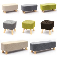 Linen Fabric Footstool Foot