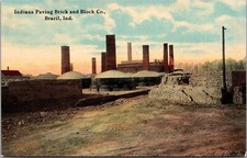Antique Postcard Brazil Indiana Paving Brick & Block Company Clay Co