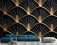 Golden Art Deco Scallop Palm