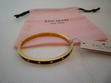 Kate Spade Spot The Spade Bracelet Bangle Black Gold Dust Bag Free UK Postage