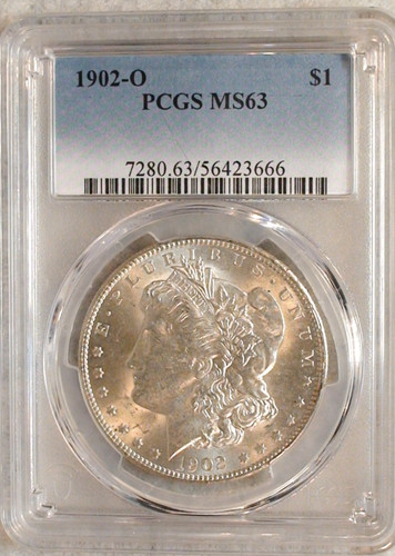 1902 morgan dollar pcgs - o,