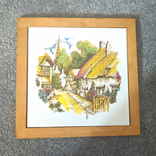 Staffordshire enamel framed - enamel,