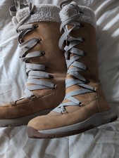 Beautiful Timberland Waterproof Tan Suede Shearling Knee Length Boots Size 7.5