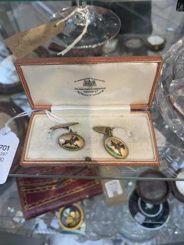 Vintage cased horse - horse, cufflinks