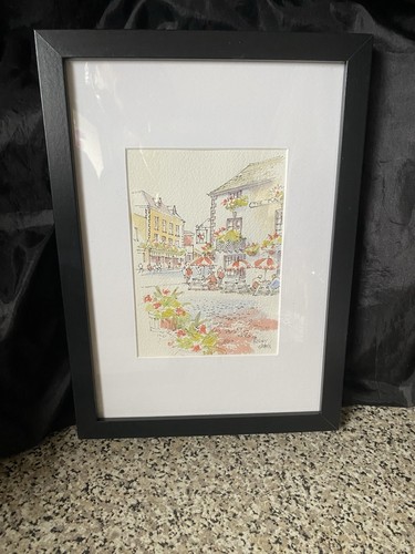 Vintage framed watercolour - vintage,