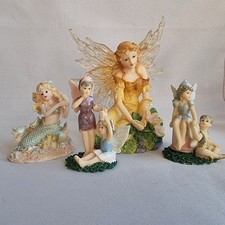 Job Lot of 6 Fairy & Mermaid Figurines Mixed Materials Shabby Chic/Fantasy 