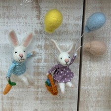 2x Wool Felt Rabbit With
