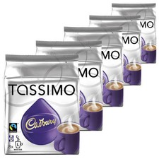 Tassimo Cadbury Hot Chocolate,  5  Packs (40 Servings) 
