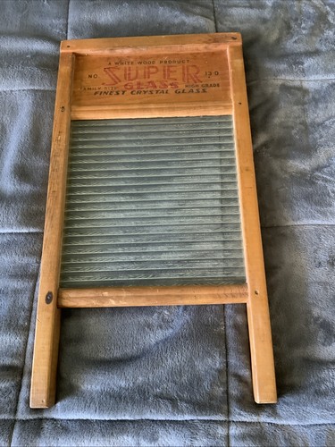 Vintage glass wash board - glass,