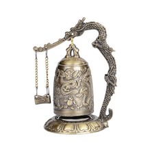 Asian brass dragon gong mini - asian,