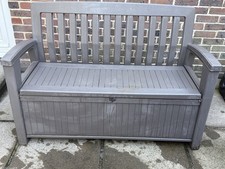 GARDEN BENCH WITH STORAGE SPACE AND CUSIONS
