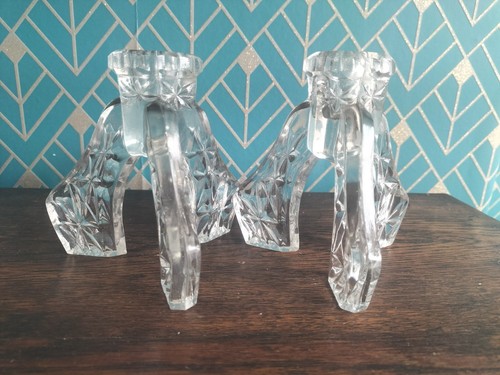 Antique glass leg candle - 3,