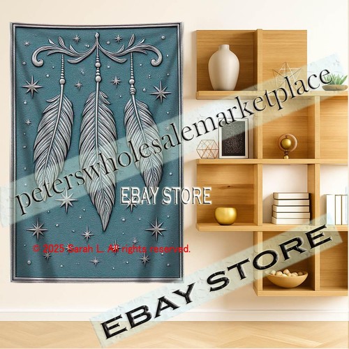 Boho feather wall tapestry - wall,