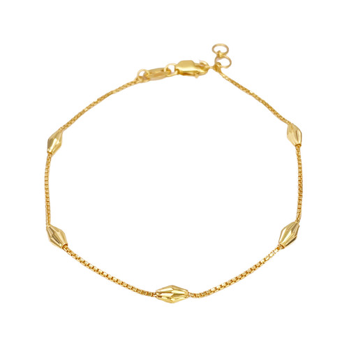 22ct gold beaded bracelet five - gold,