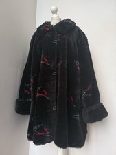 Vintage black faux fur swing