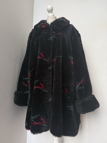 Vintage black faux - , swing