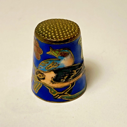Cloisonné thimble features - thimble,