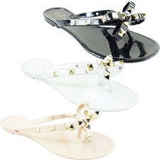 New Womens Ladies Flat Bow