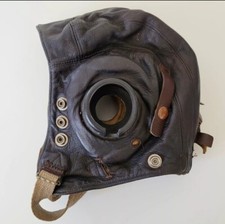 WW2 RAF FLYING HELMET TYPE C WWII LEATHER PILOT HAT FIGHTER BOMBER AIRCREW KIT