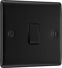 BG Nexus Metal NFB12 -MATT SATIN BLACK Single Light Switch 1 GANG 2 WAY