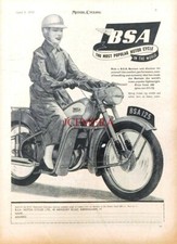 B.S.A. 'Bantam' 125cc Motor Cycle Advert : 1954 M/Cycle Print