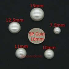 10 Pearl Shank Buttons Half