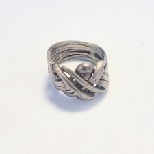 silver 8 bar puzzle ring SPARE or REPAIR, vintage antique. Read the description