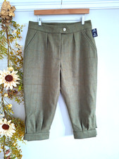 BNWT HOUSE OF BRUAR GREEN WINDOWPANE CHECK SHOOTING COUNTRY BREEKS WOOL TWEED 14