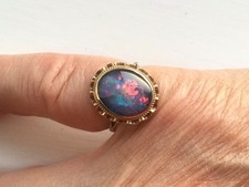 9 Carat Gold Black Opal? Ring Size J