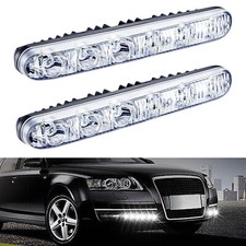 2x 6LED White Universal Daytime Running Light Driving DRL Fog Low High Beam 12V