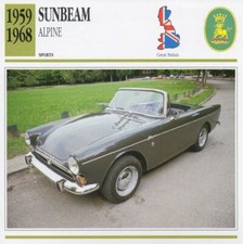 1959-1968 SUNBEAM ALPINE #1 Sports Classic Car Photo/Info Maxi Card