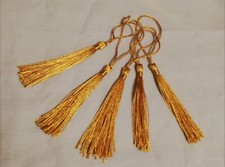 5 Gold Craft Tassels - 13cm - Beading, Jewellery, Bookmark, Sewing, Zip Pull 