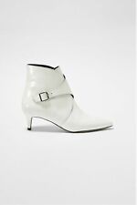 French Connection White  Retro 60's Buckled Ankle Boots UK 5 EU 38