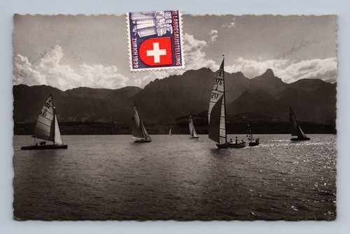 Sailboats thunersee vintage - sailboats, on