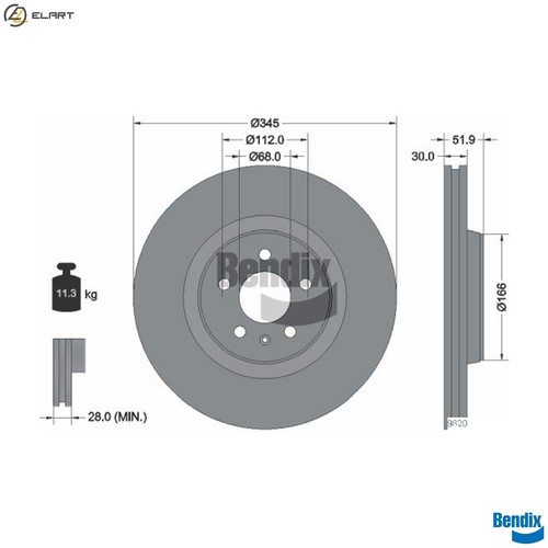 Brake disc bds1335hc for - 2x,