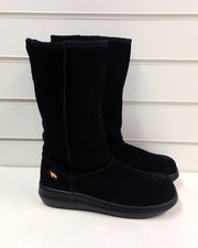 Ladies Rocket Dog Black Suede Faux Fur Lined Calf Length Boots UK Size 7- CG C56