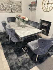 Marble Top Dining Table & 6