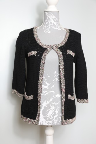 Black multi crochet s - black, m&s