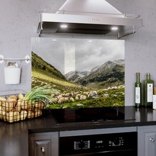 Glass Splashback Kitchen Cooker Panel ANY SIZE Tree Farm Field Baby Lambs Sheep