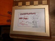 Framed Rolf Harris SIGNED Drawn Sketch Rolfaroo Congratulations On Your New Job