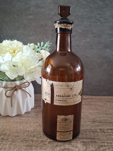 Antique amber glass apothecary - antique,