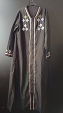 long dress abaya zip in the front black pink blue green purple designs