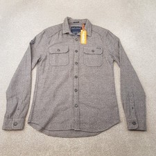 Superdry Mens Shirt Medium Grey Merchant Line Heavy Flannel Lumberjack Utility