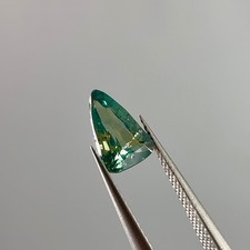 Rare Natural Unheated Trillion Cut Green & Yellow Parti Sapphire From Madagascar
