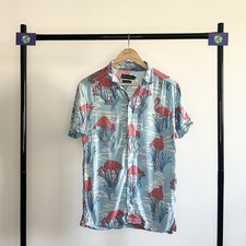 Blue Shirt With Flamingo Print