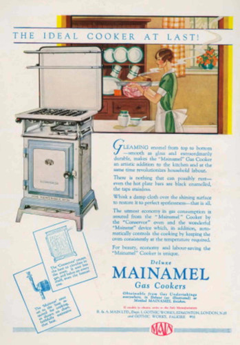Gas cooker advertisement 1930s - advertisement,
