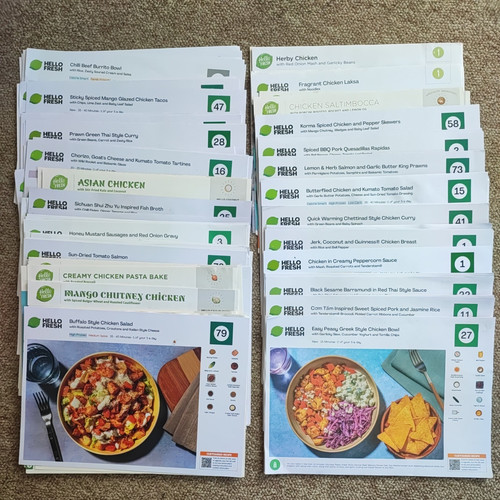 100 hello fresh - recipe, cards
