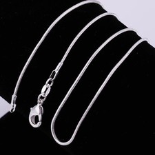925 Sterling Silver Stamp Shiny Snake Chain Necklace for Women Ladies Girls UK